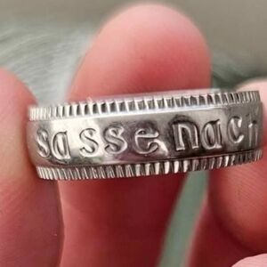 Stainless Stewl Outlander Sassenach Engraved Ring Sz 8